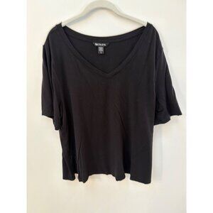 Athleta Womens Black V-Neck Nighttime Bliss T-Shirt Size L